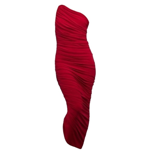 Norma Kamali Dresses & Skirts - Norma Kamali Diana dress red NEW NWT sz XS ruched bodycon cocktail formal maxi